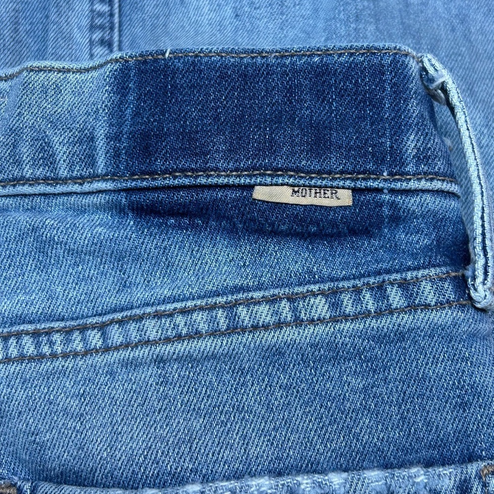 Mother Superior High Waisted Rider Flood Distressed Jeans Wild and Wicked 26 - Picture 9 of 10